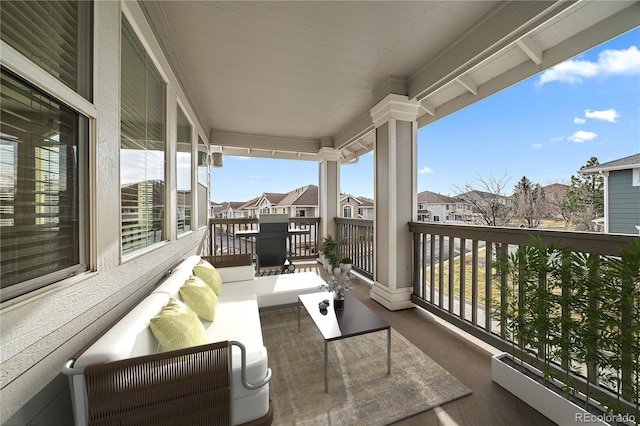 balcony with a residential view