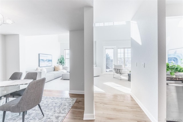 home office featuring light hardwood / wood-style flooring