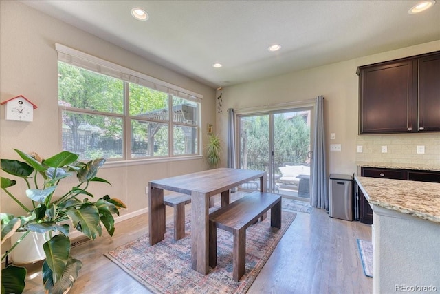2347 S Loveland St, Lakewood, CO 80228 - dining room with light wood-type flooring, recessed lighting, and baseboards