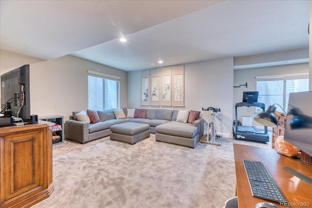 2347 S Loveland St, Lakewood, CO 80228 - living area with plenty of natural light, carpet flooring, recessed lighting, and baseboards