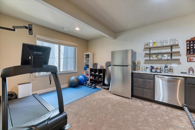 2347 S Loveland St, Lakewood, CO 80228 - exercise room with light colored carpet