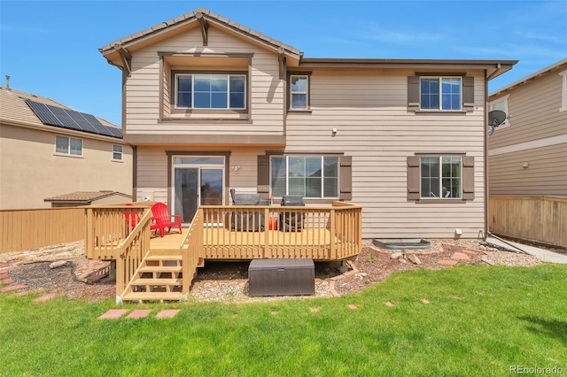10695 Wynspire Rd, Highlands Ranch, CO 80130 - back of property featuring a wooden deck