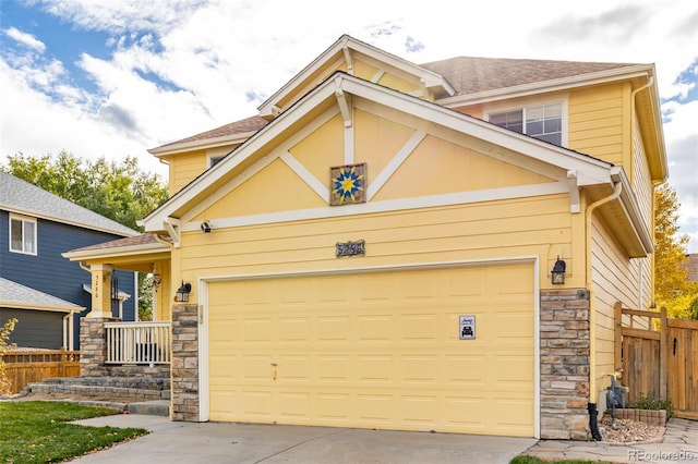 craftsman-style house featuring a garage