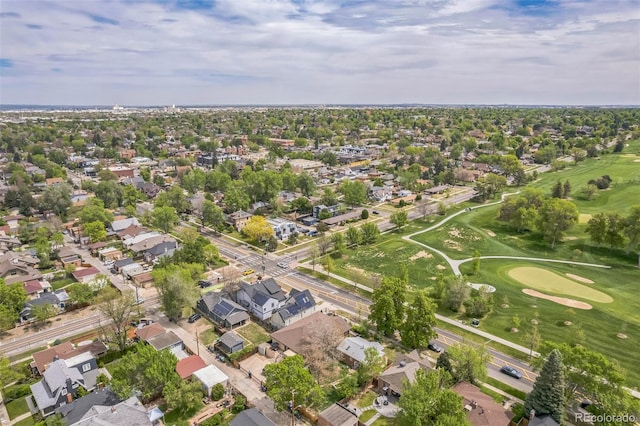 2539 N York St, Denver, CO 80205 - aerial view of property's location with a golf club and nearby suburban area