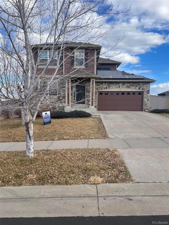 view of front of house with a garage