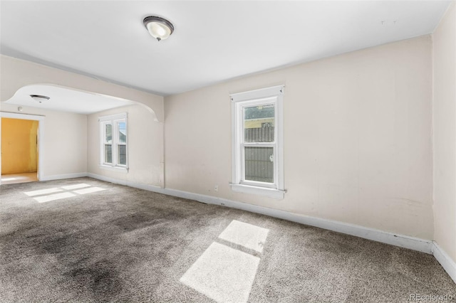 view of carpeted spare room