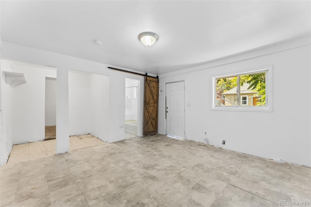 empty room with a barn door