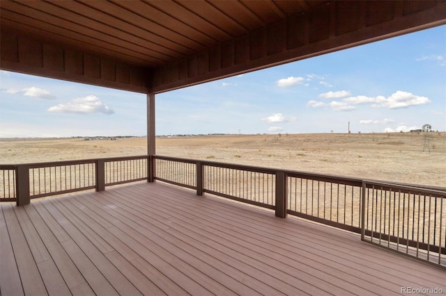 deck with a rural view