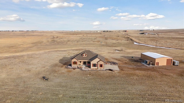 drone / aerial view with a rural view