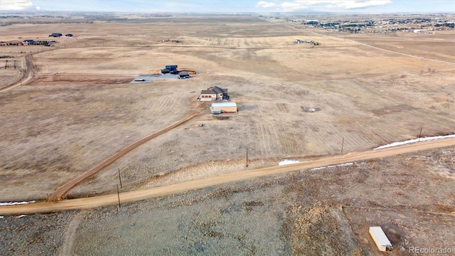 drone / aerial view with a rural view