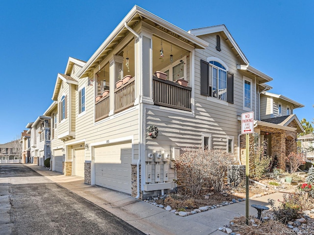 view of property exterior featuring a garage