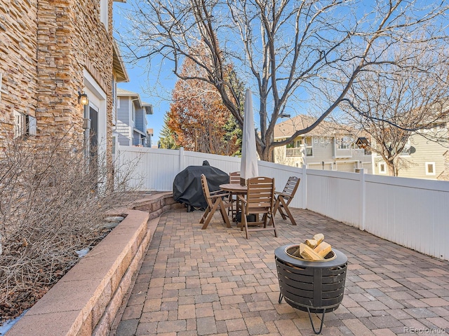 view of patio featuring grilling area