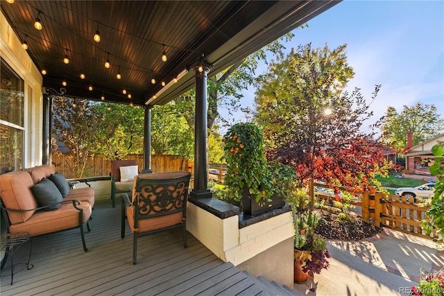 wooden deck with fence