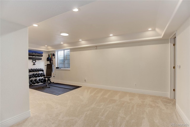 exercise room featuring carpet floors