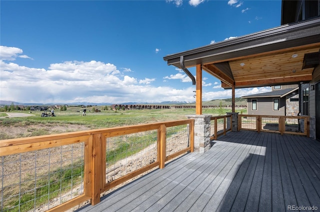 deck featuring a rural view