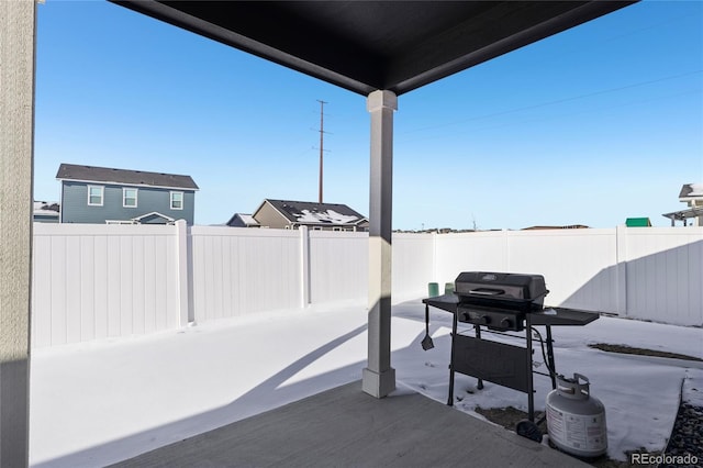 view of patio with a grill