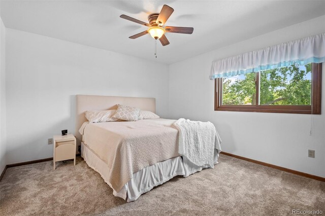4161 W Lake Cir N, Littleton, CO 80123 - bedroom featuring carpet, baseboards, and ceiling fan