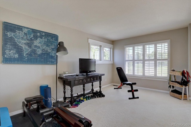 22921 E Euclid Cir, Aurora, CO 80016 - workout area with carpet flooring and baseboards