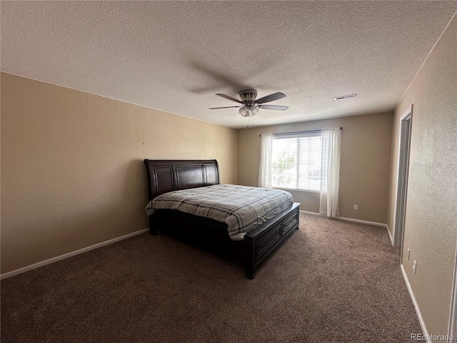 9616 Nucla St, Commerce City, CO 80022 - bedroom with carpet flooring, a textured ceiling, a ceiling fan, and baseboards