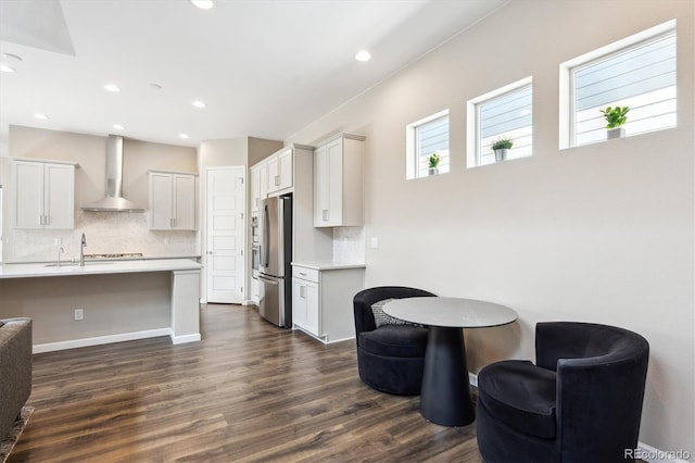 10557 Eby Cir, Lone Tree, CO 80124 - living area featuring dark wood-type flooring and recessed lighting