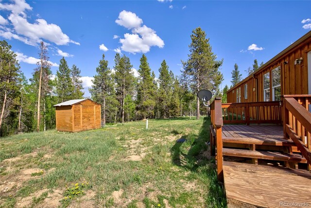 166 Ski Doo Rd, Fairplay, CO 80440 - view of yard with a deck