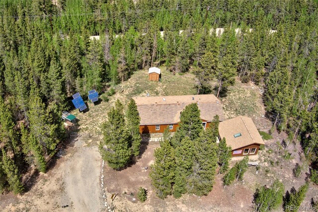 166 Ski Doo Rd, Fairplay, CO 80440 - aerial view of property and surrounding area with a heavily wooded area