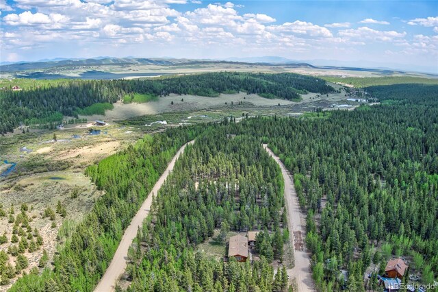 166 Ski Doo Rd, Fairplay, CO 80440 - bird's eye view of a heavily wooded area and a mountain backdrop