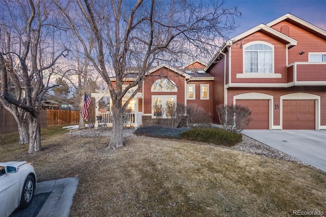 view of front of home featuring a garage