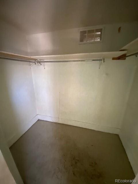 spacious closet with visible vents