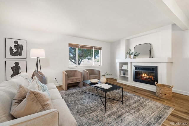 6290 Quail St, Arvada, CO 80004 - living room featuring wood finished floors and a glass covered fireplace