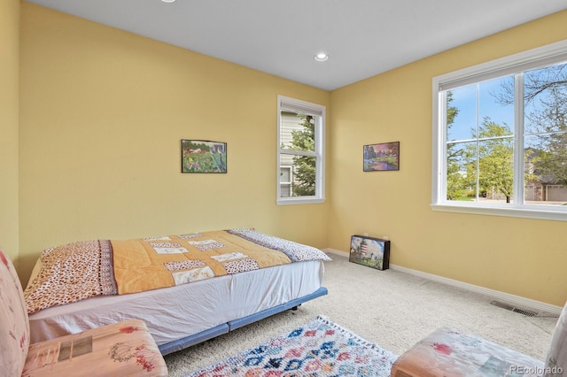 9536 W Avalon Dr, Littleton, CO 80127 - bedroom featuring carpet, multiple windows, baseboards, and recessed lighting