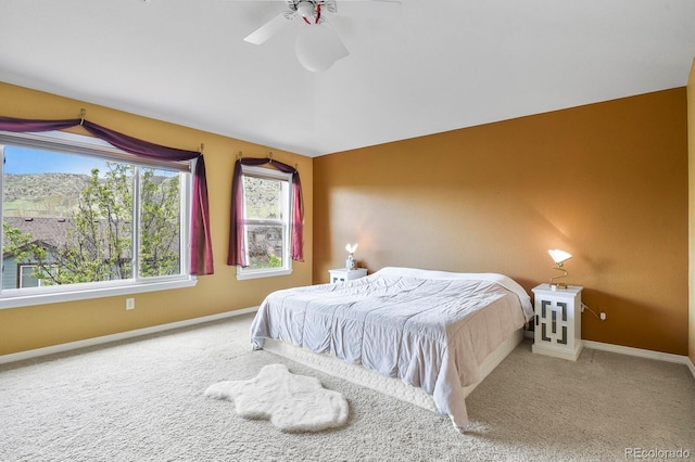 9536 W Avalon Dr, Littleton, CO 80127 - bedroom with baseboards, carpet flooring, a ceiling fan, and lofted ceiling