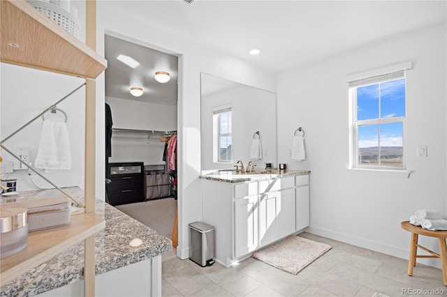 bathroom featuring vanity and a wealth of natural light