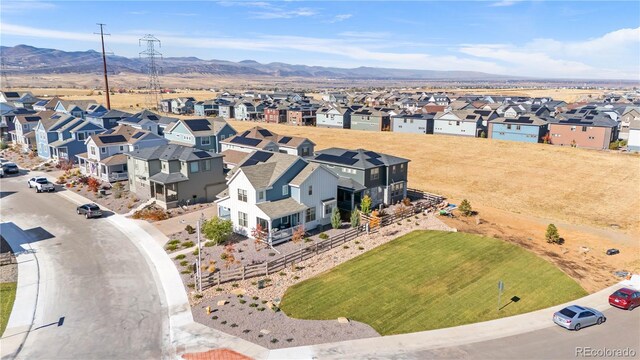 aerial view featuring a mountain view