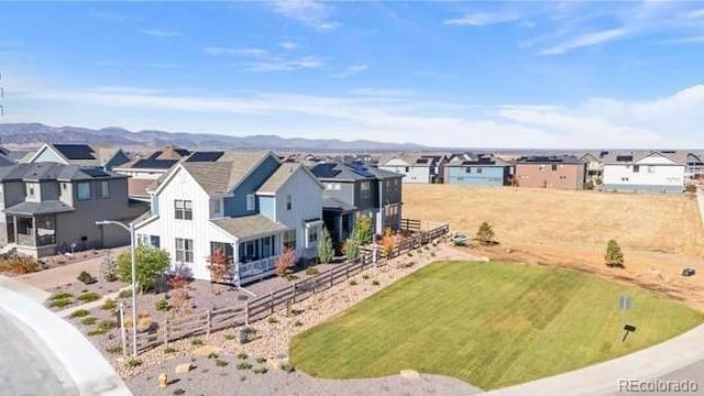 drone / aerial view with a residential view