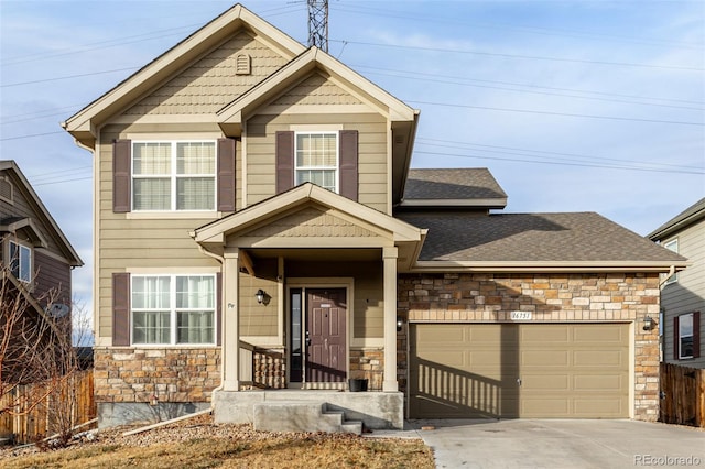 view of front of home with a garage