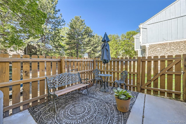 view of patio / terrace with fence