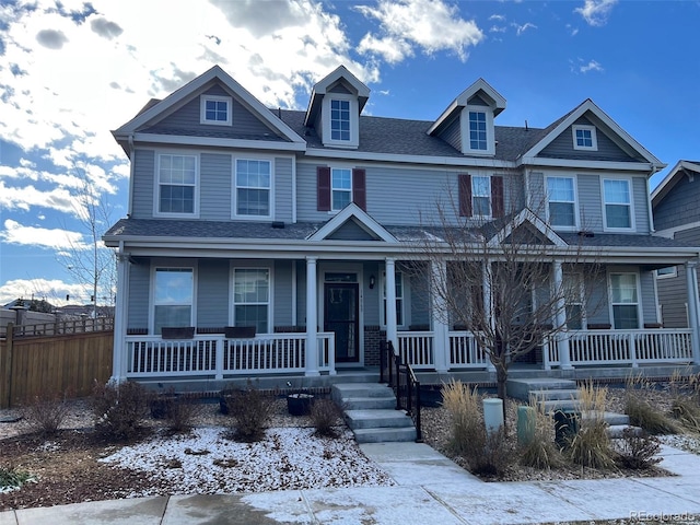 view of front of property featuring a porch