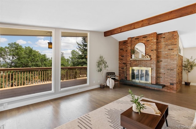2434 Virgo Dr, Colorado Springs, CO 80906 - living area with a fireplace and wood finished floors