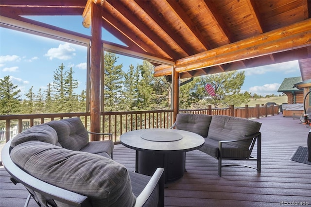 3557 Palmer Ridge Dr, Parker, CO 80134 - deck with an outdoor hangout area