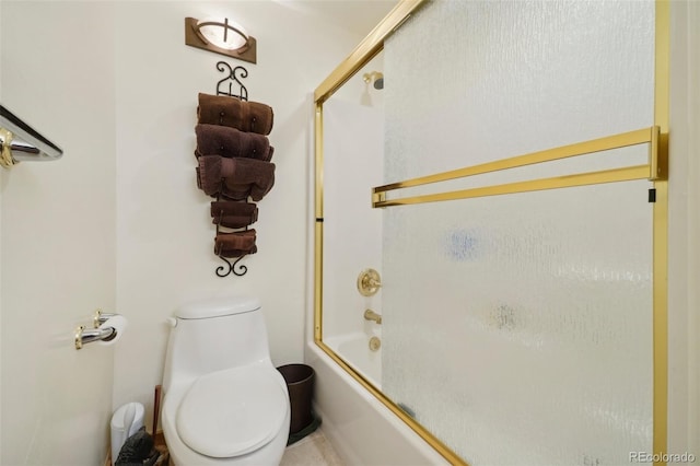 3557 Palmer Ridge Dr, Parker, CO 80134 - full bathroom featuring toilet and shower / bath combination with glass door