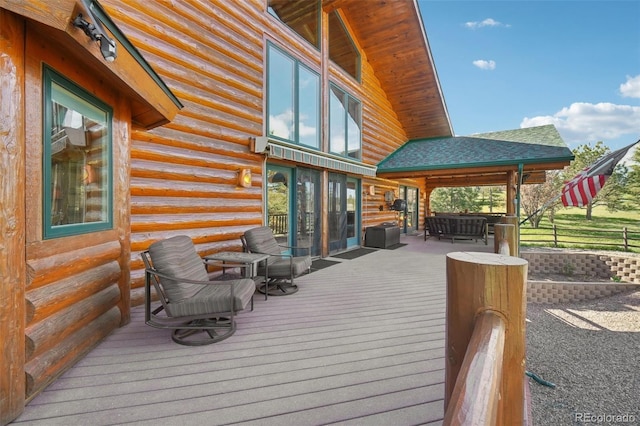 3557 Palmer Ridge Dr, Parker, CO 80134 - view of wooden terrace