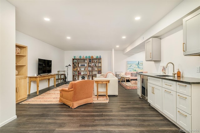 40 S Dexter St, Denver, CO 80246 - living area with dark wood-type flooring and recessed lighting
