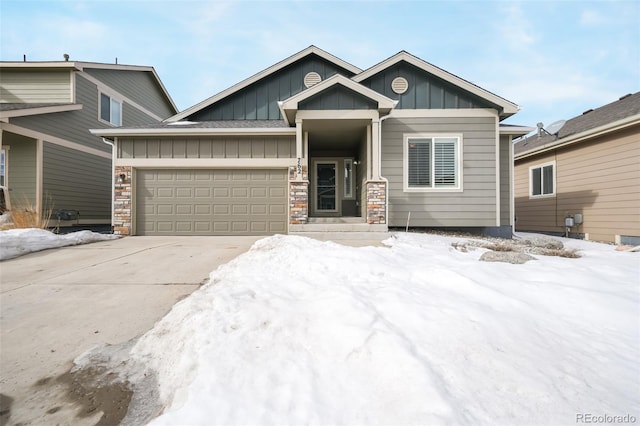 craftsman inspired home featuring a garage