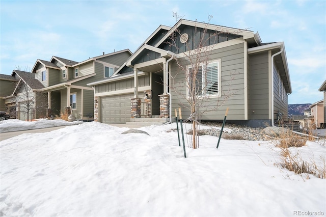 craftsman-style house with a garage