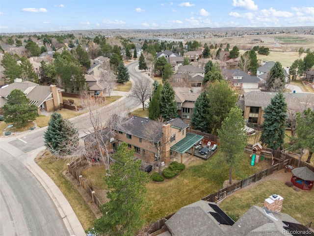 drone / aerial view featuring a residential view