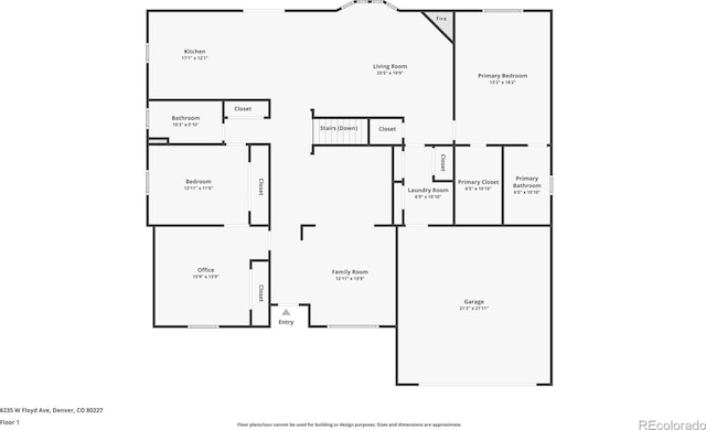 6235 W Floyd Ave, Denver, CO 80227 - floor plan / room layout
