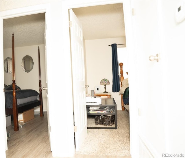 1358 S Irving St Unit A9, Denver, CO 80219 - hallway with a textured ceiling and light wood-style floors