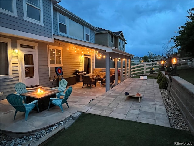 3902 Eagle Tail Ln, Castle Rock, CO 80104 - view of patio featuring an outdoor fire pit