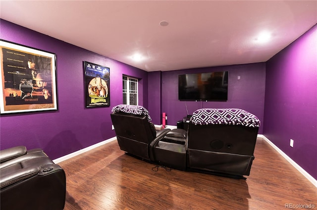 3902 Eagle Tail Ln, Castle Rock, CO 80104 - cinema featuring wood finished floors and baseboards